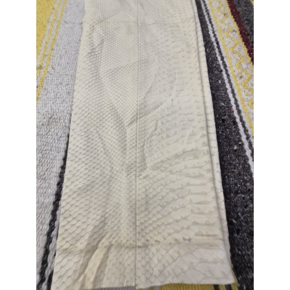 Yigal Azrouël 100% Lamb Leather Croc-Embossed Pants - Winter White - Size 2 - Picture 5 of 16